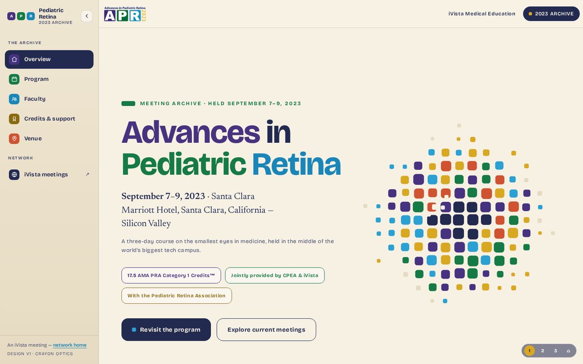 Advances in Pediatric Retina, v1 · Crayon Optics