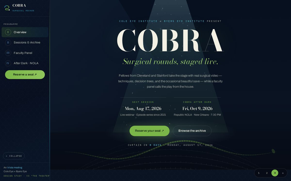 COBRA Surgical Retina Rounds, v3 · The Theater