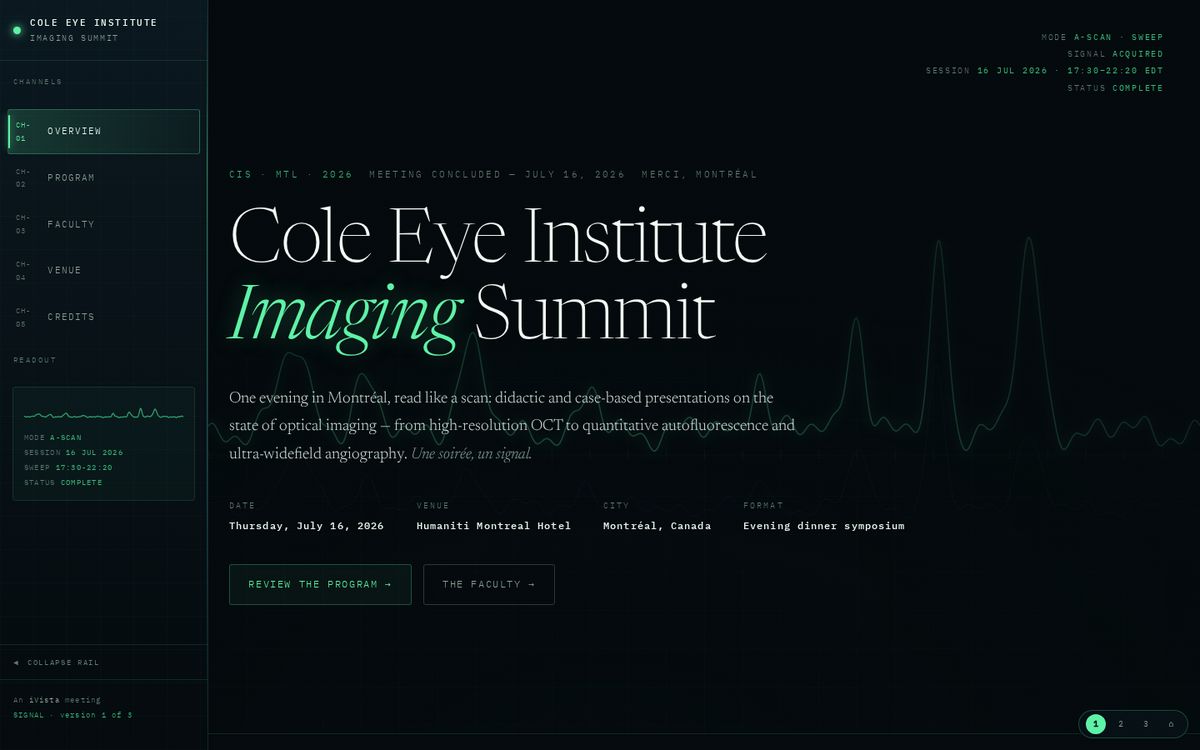 Cole Eye Institute Imaging Summit, v1 · Signal