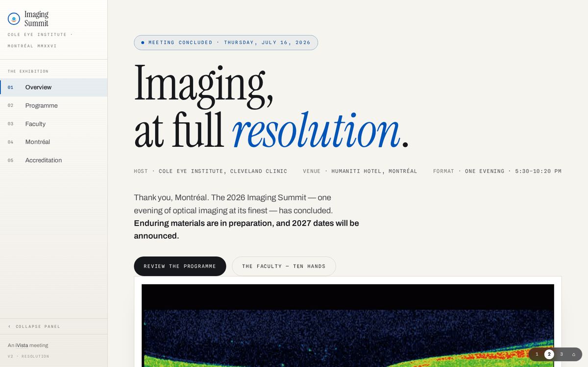 Cole Eye Institute Imaging Summit, v2 · Resolution