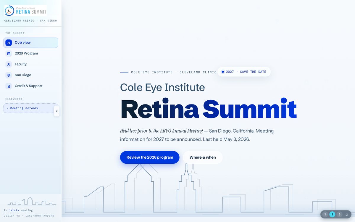 Cole Eye Institute Retina Summit, v2 · Save the Date