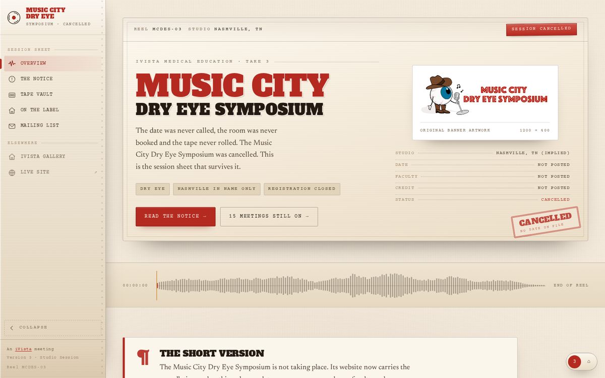Music City Dry Eye Symposium, v3 · Studio Session