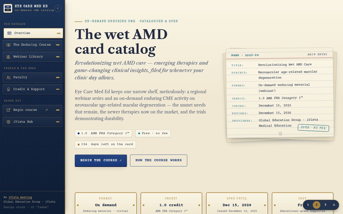 Eye Care Medical Education, v2 · Card Catalog