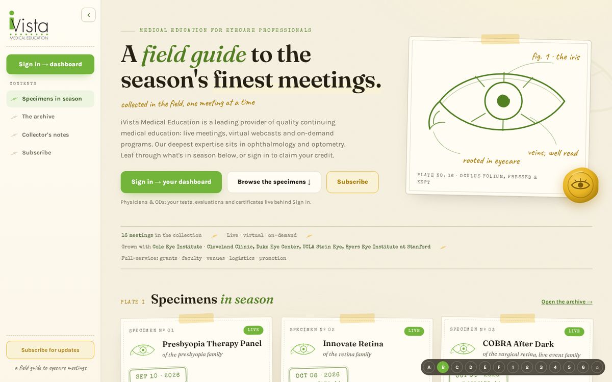 iVista Meetings network home, Home B · Field Guide