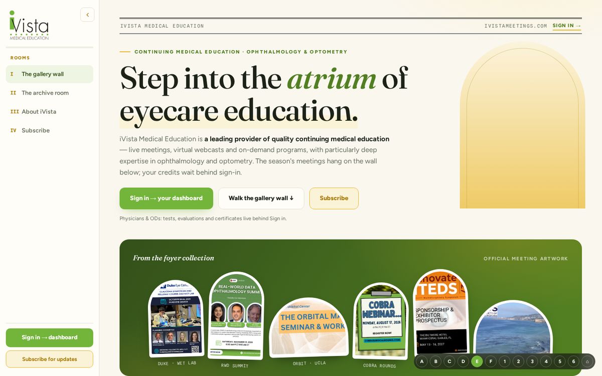 iVista Meetings network home, Home E · Atrium