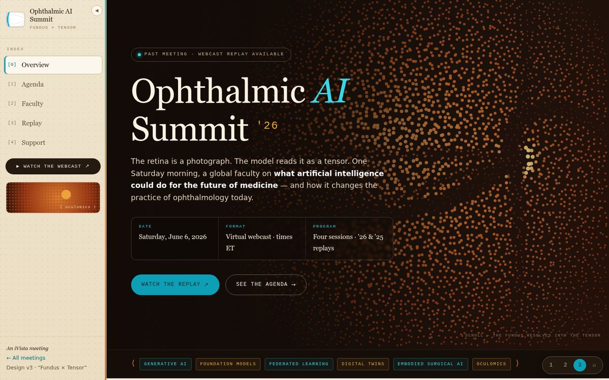 Ophthalmic AI Summit, v3 · Fundus and Tensor