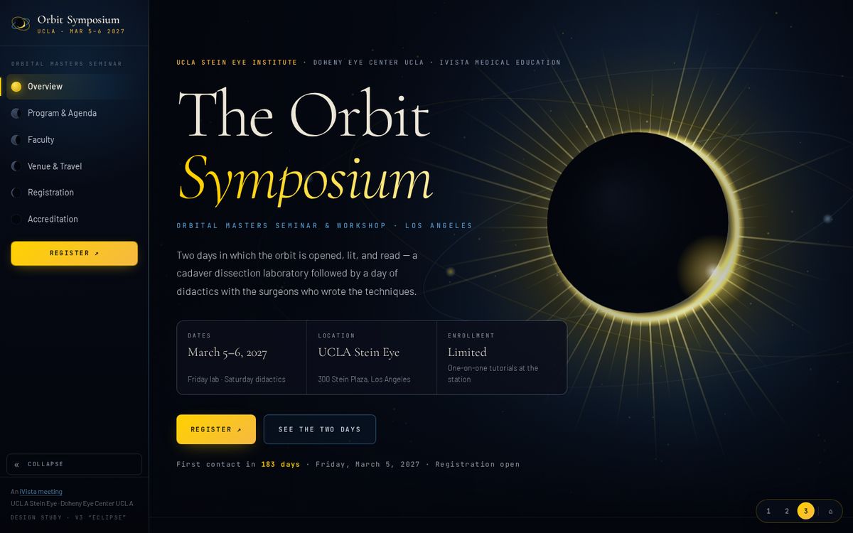 The UCLA Orbital Masters Seminar & Workshop, v3 · Eclipse